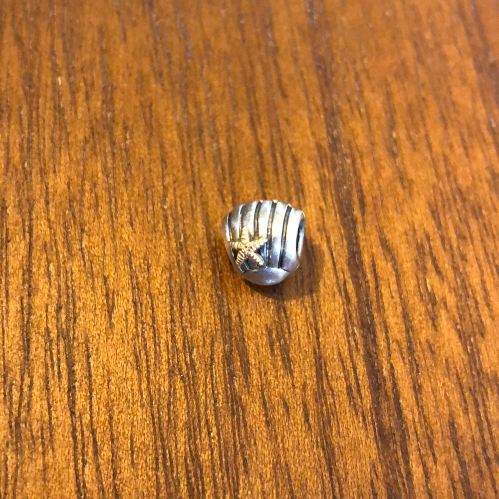 Pandora Seashell with Gold Star Charm